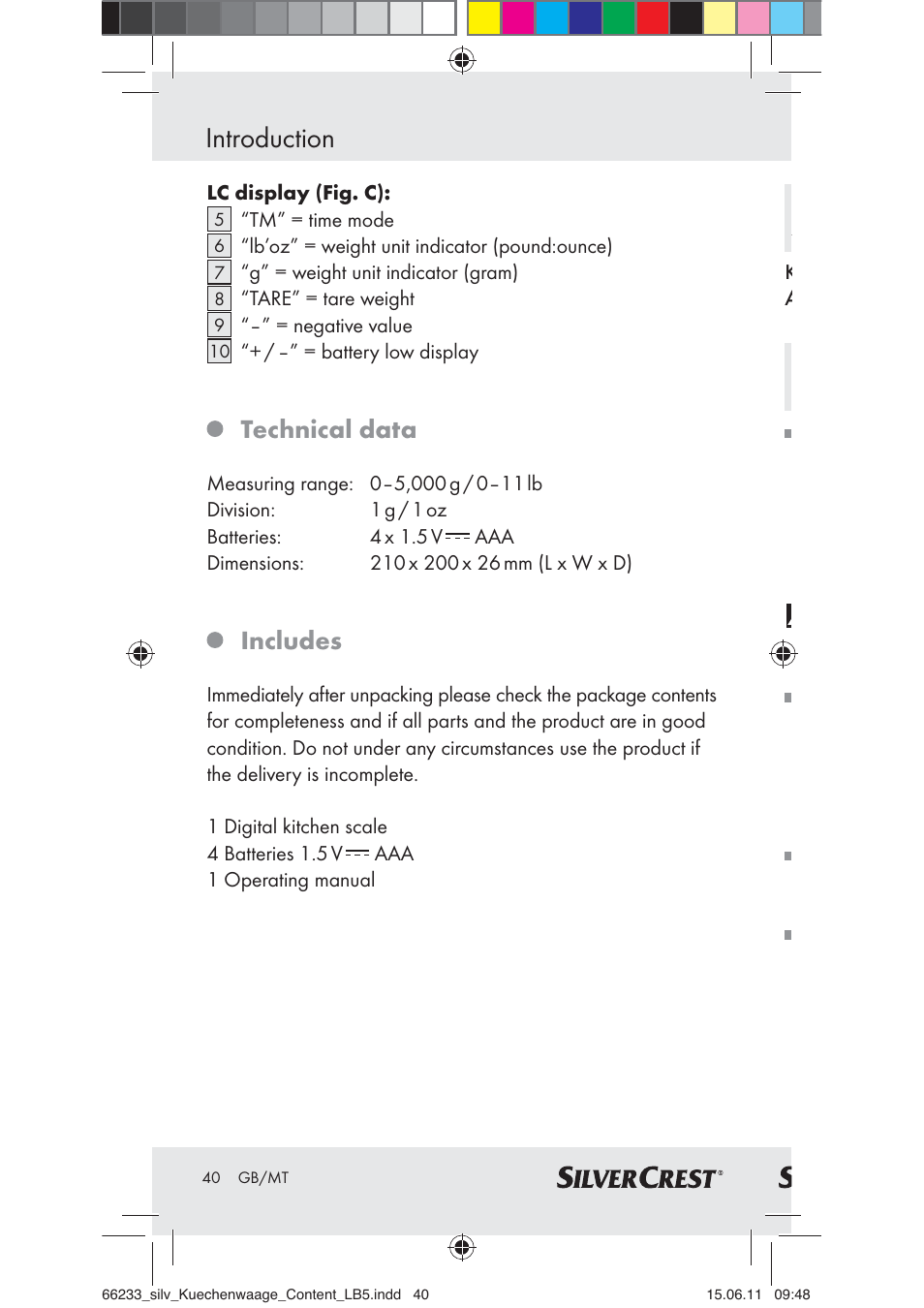 Introduction, Technical data, Includes | Silvercrest Z30441A User Manual | Page 38 / 58