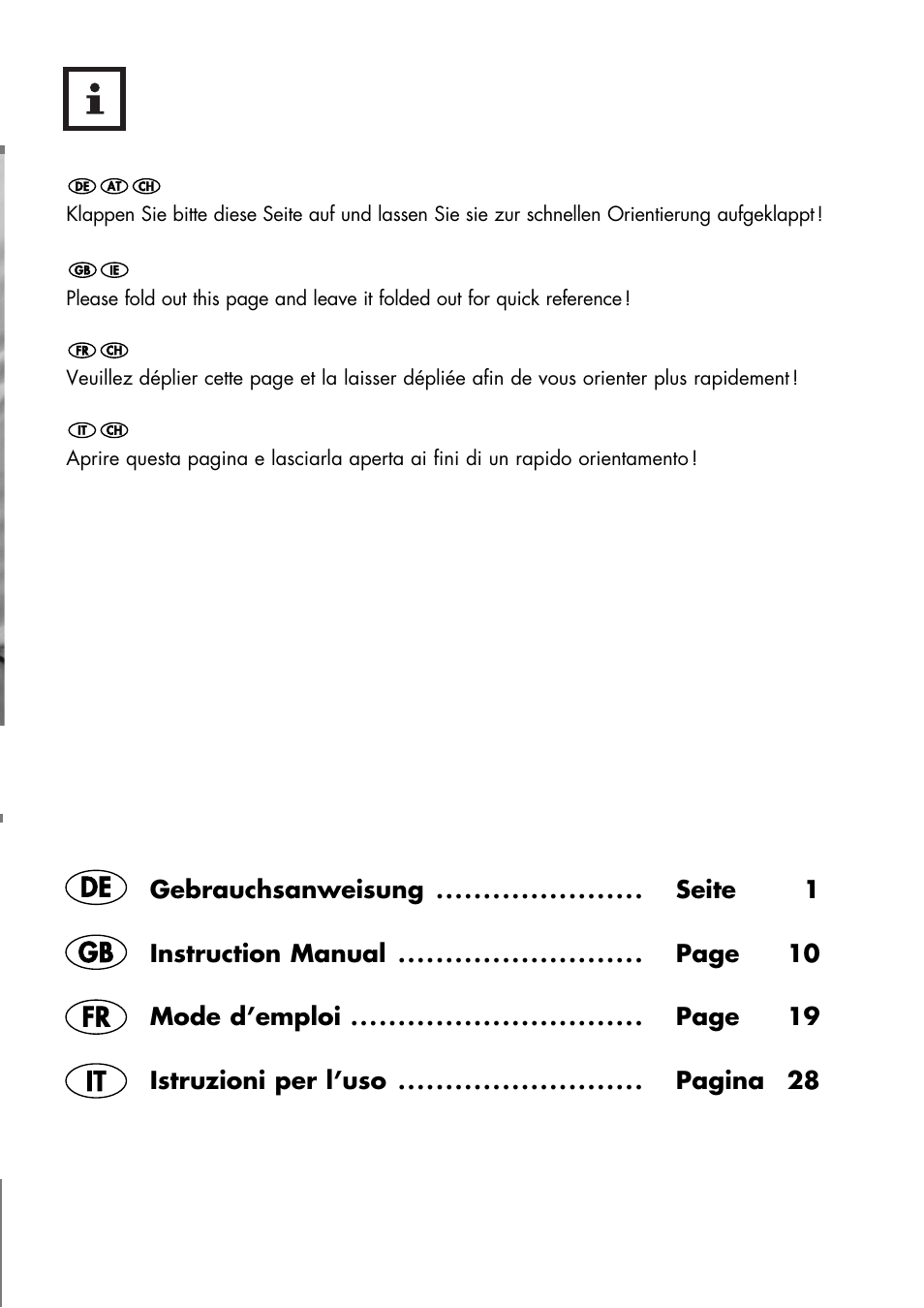 Fr it, Gebrauchsanweisung, Seite 1 instruction manual | Page 10 mode d’emploi, Page 19 istruzioni per l’uso, Pagina 28 | Silvercrest SHIATSU NECK MASSAGE CUSHION User Manual | Page 2 / 42