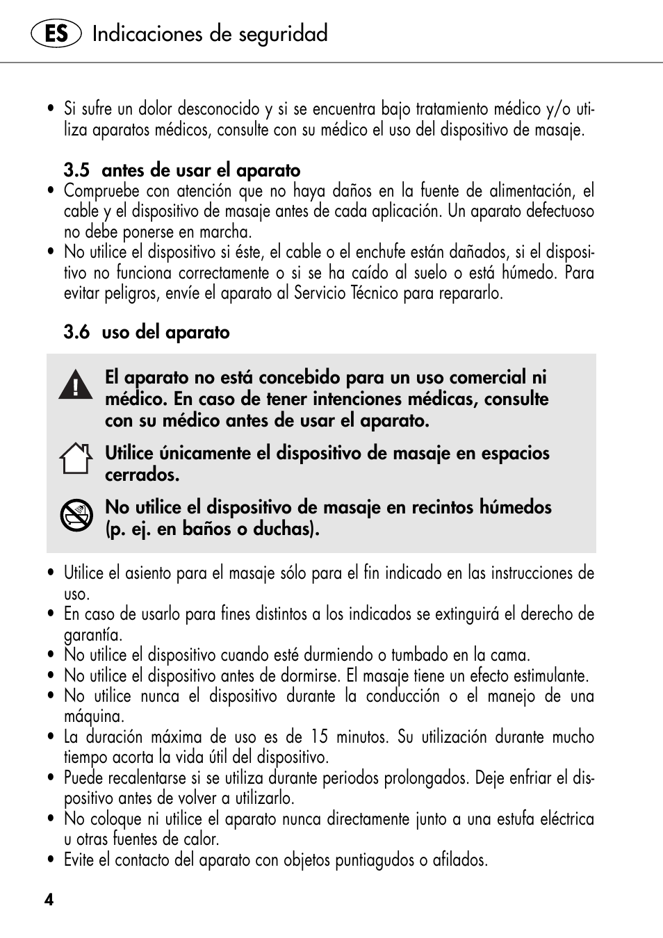 Indicaciones de seguridad | Silvercrest SHIATSU NECK MASSAGE CUSHION User Manual | Page 10 / 52