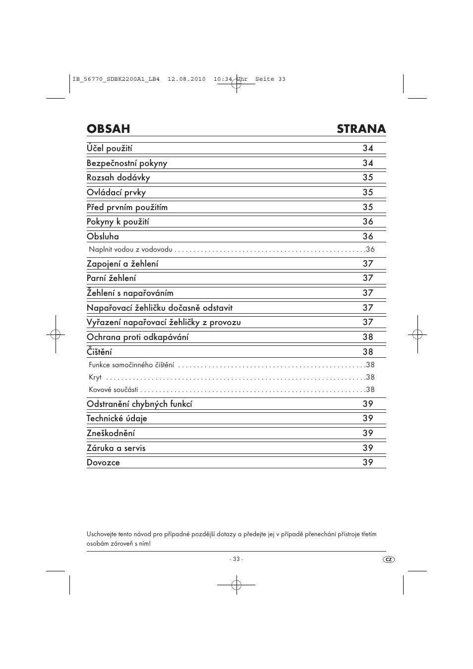 Silvercrest SDBK 2200 A1 User Manual | Page 35 / 58