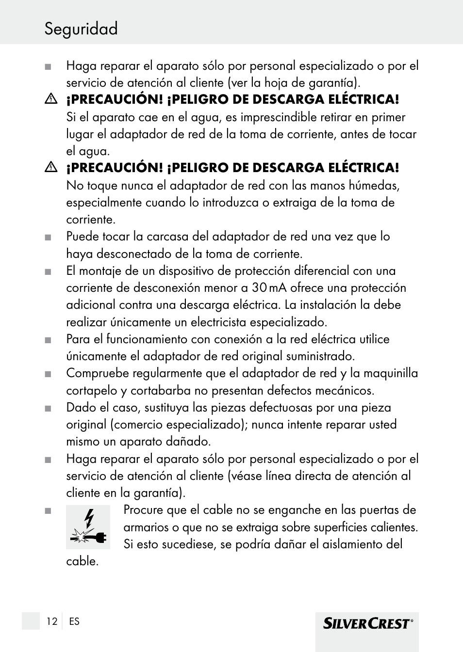 Seguridad | Silvercrest SHBS 1000 A1 User Manual | Page 12 / 101