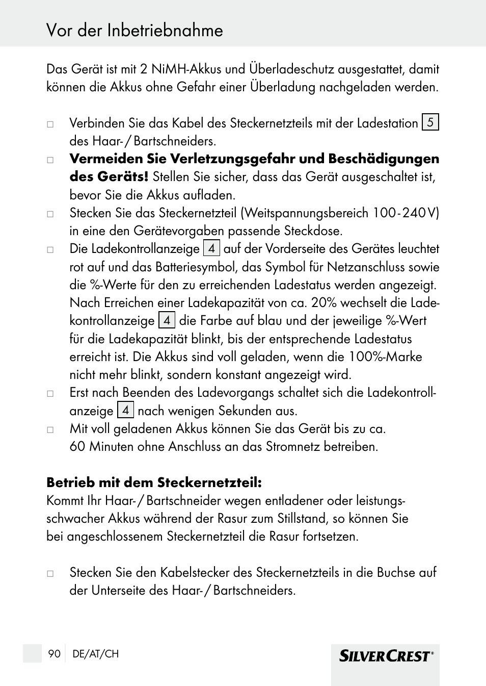 Vor der inbetriebnahme | Silvercrest SHBS 1000 A1 User Manual | Page 90 / 101