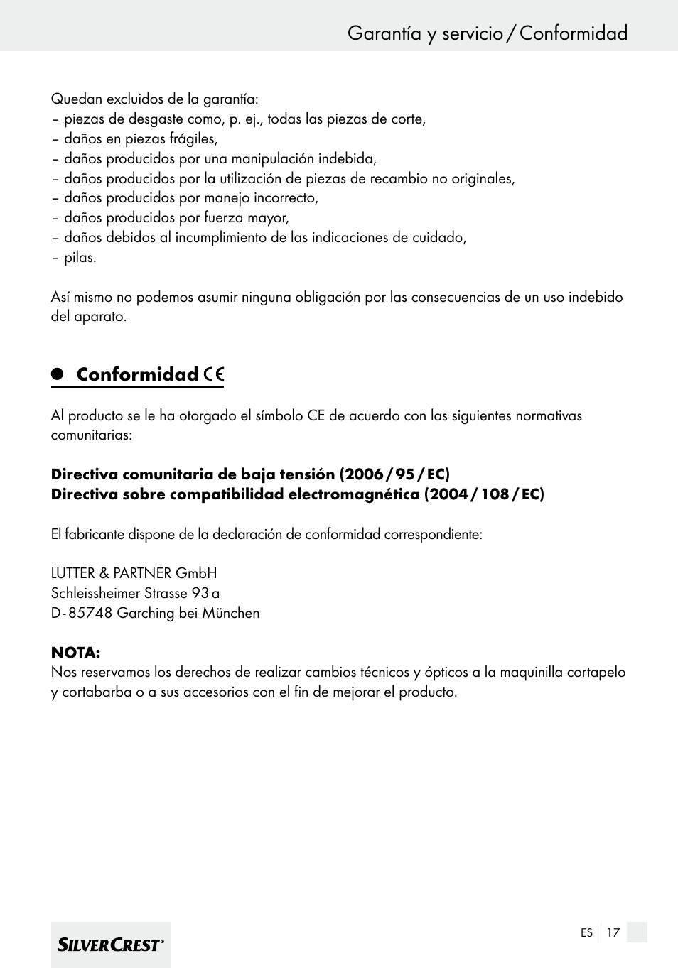 Garantía y servicio / conformidad, Conformidad | Silvercrest SHBS 600 A1 User Manual | Page 17 / 77