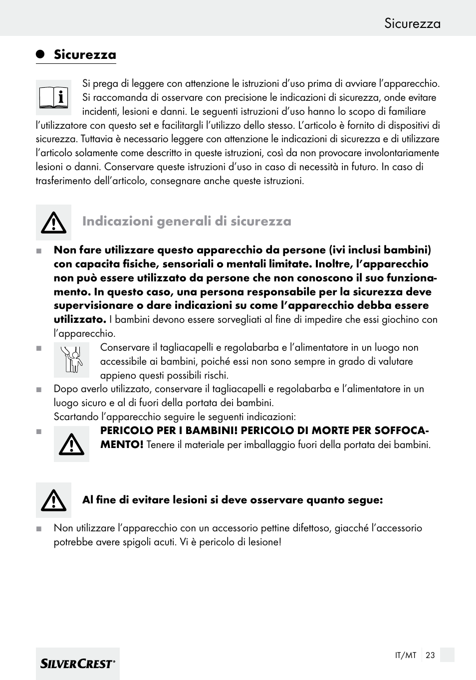Sicurezza, Indicazioni generali di sicurezza | Silvercrest SHBS 600 A1 User Manual | Page 23 / 77