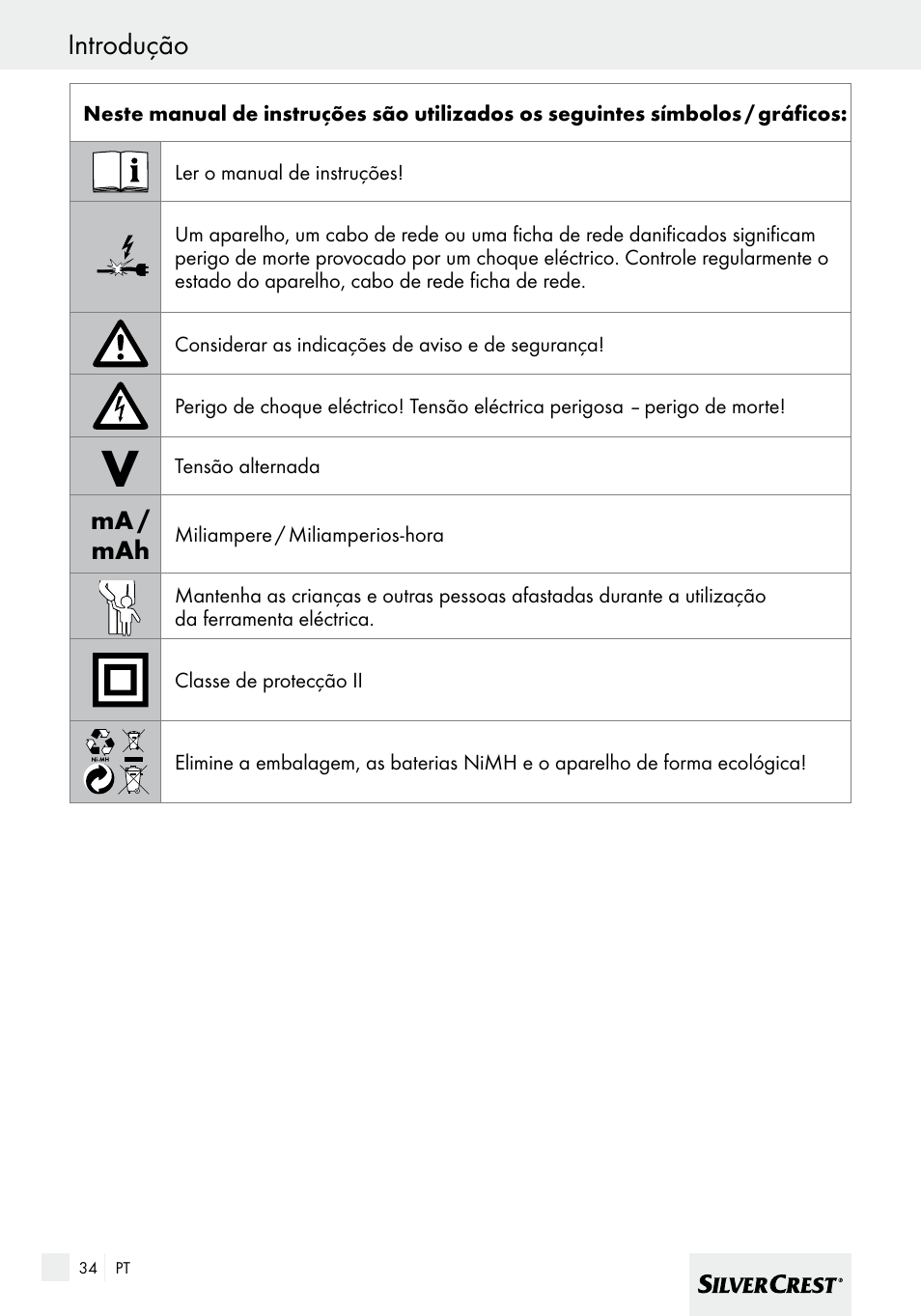 Introdução | Silvercrest SHBS 600 A1 User Manual | Page 34 / 77