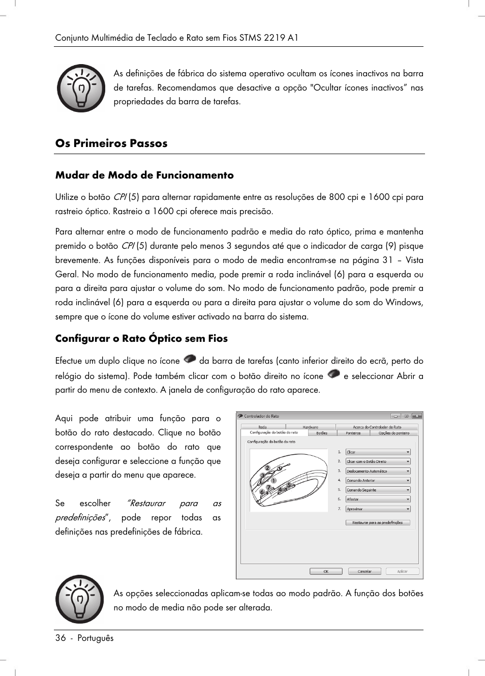 Os primeiros passos | Silvercrest STMS 2219 A1 User Manual | Page 38 / 88