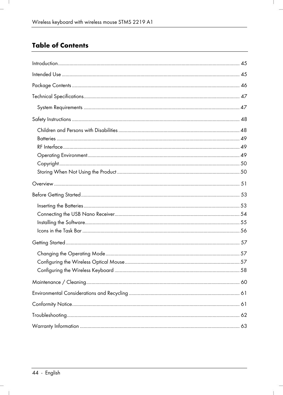 Silvercrest STMS 2219 A1 User Manual | Page 46 / 88