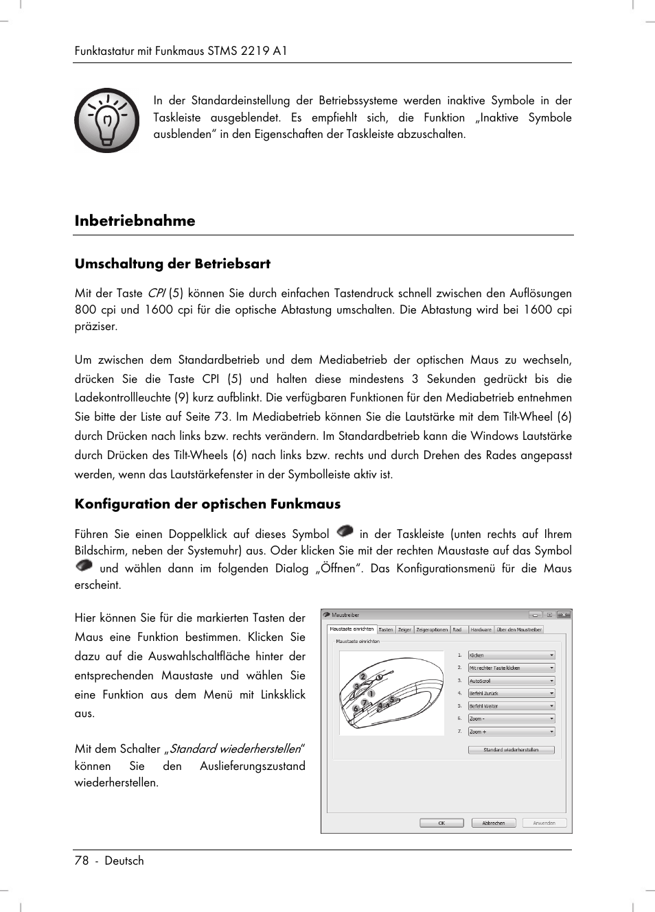 Inbetriebnahme | Silvercrest STMS 2219 A1 User Manual | Page 80 / 88