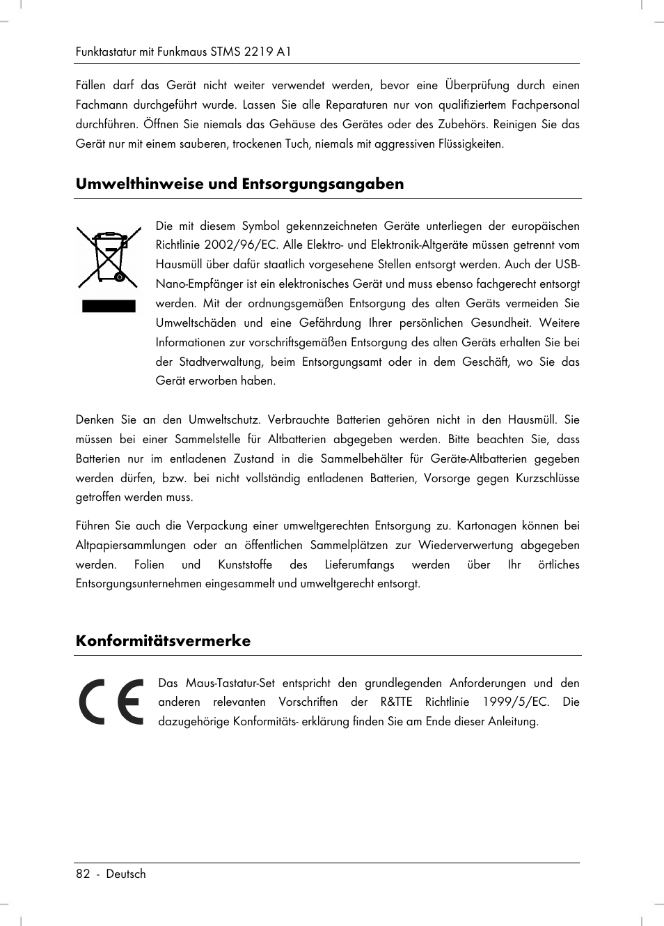 Umwelthinweise und entsorgungsangaben, Konformitätsvermerke | Silvercrest STMS 2219 A1 User Manual | Page 84 / 88