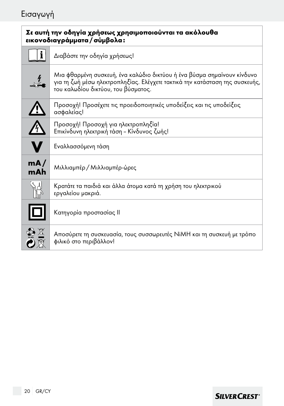 Εισαγωγή | Silvercrest SHBS 600 A1 User Manual | Page 20 / 33