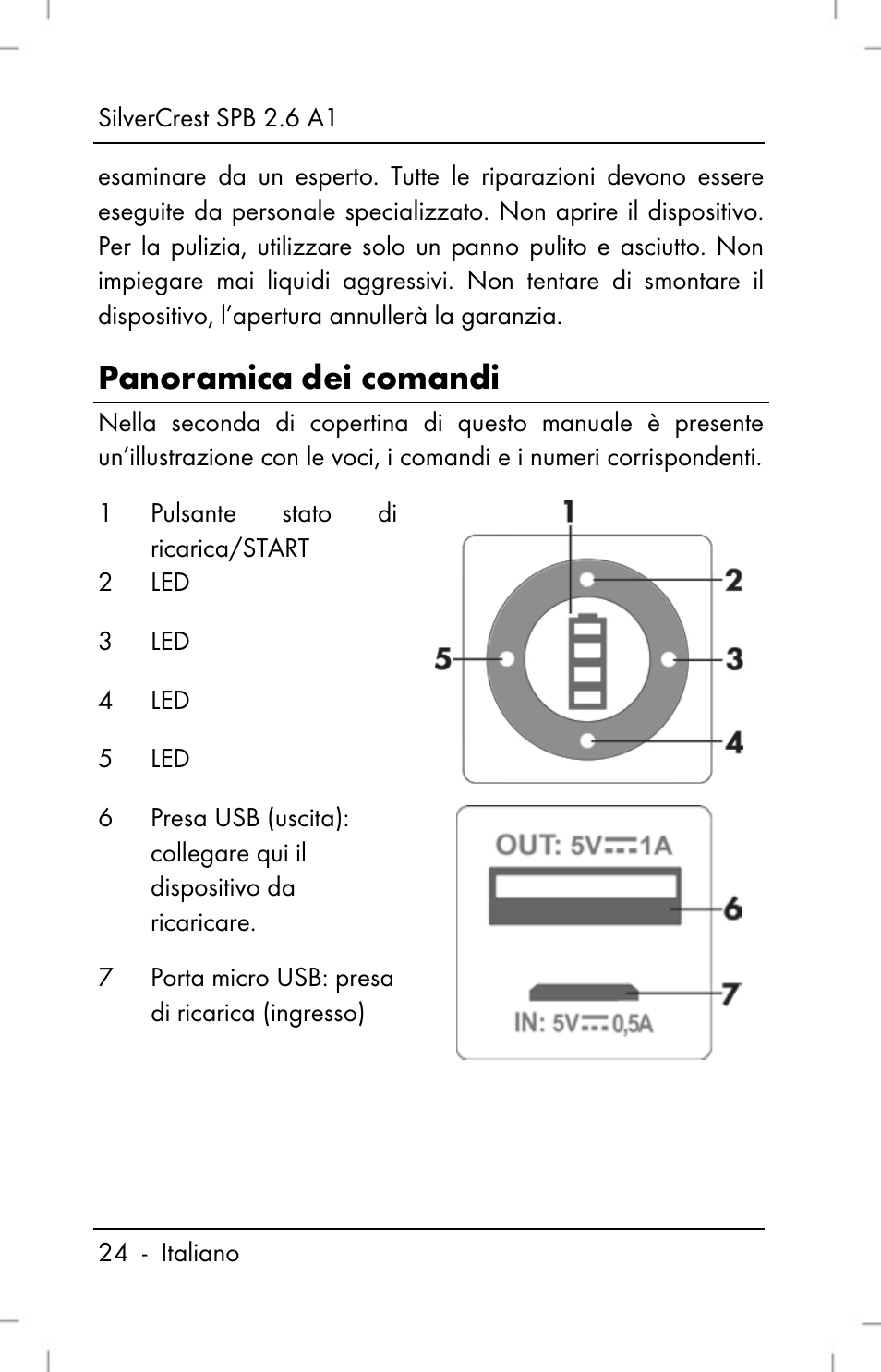 Panoramica dei comandi | Silvercrest SPB 2.6 A1 User Manual | Page 26 / 78