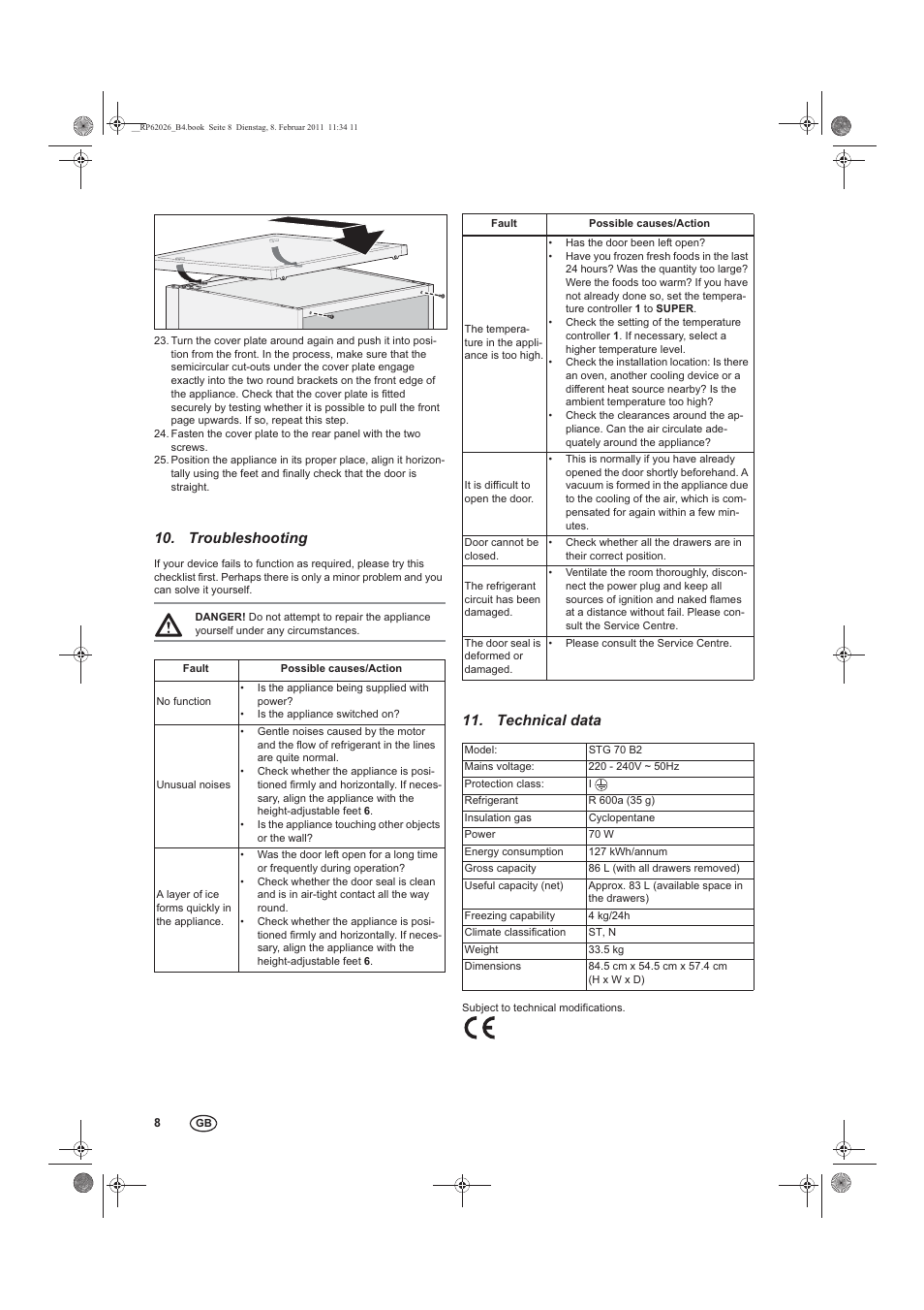 Troubleshooting, Technical data | Silvercrest STG 70 B2 User Manual | Page 10 / 62