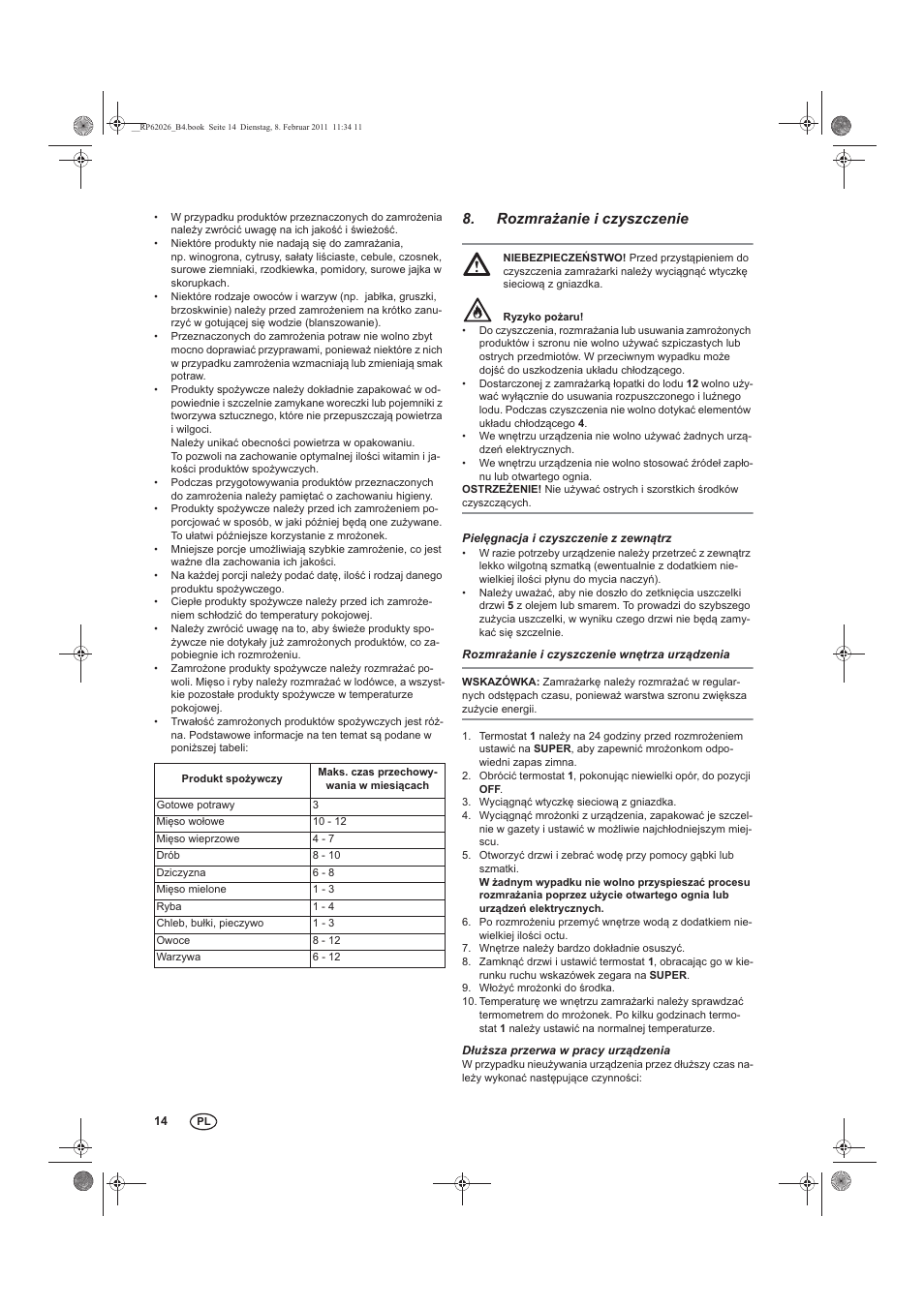 Rozmra anie i czyszczenie | Silvercrest STG 70 B2 User Manual | Page 16 / 62