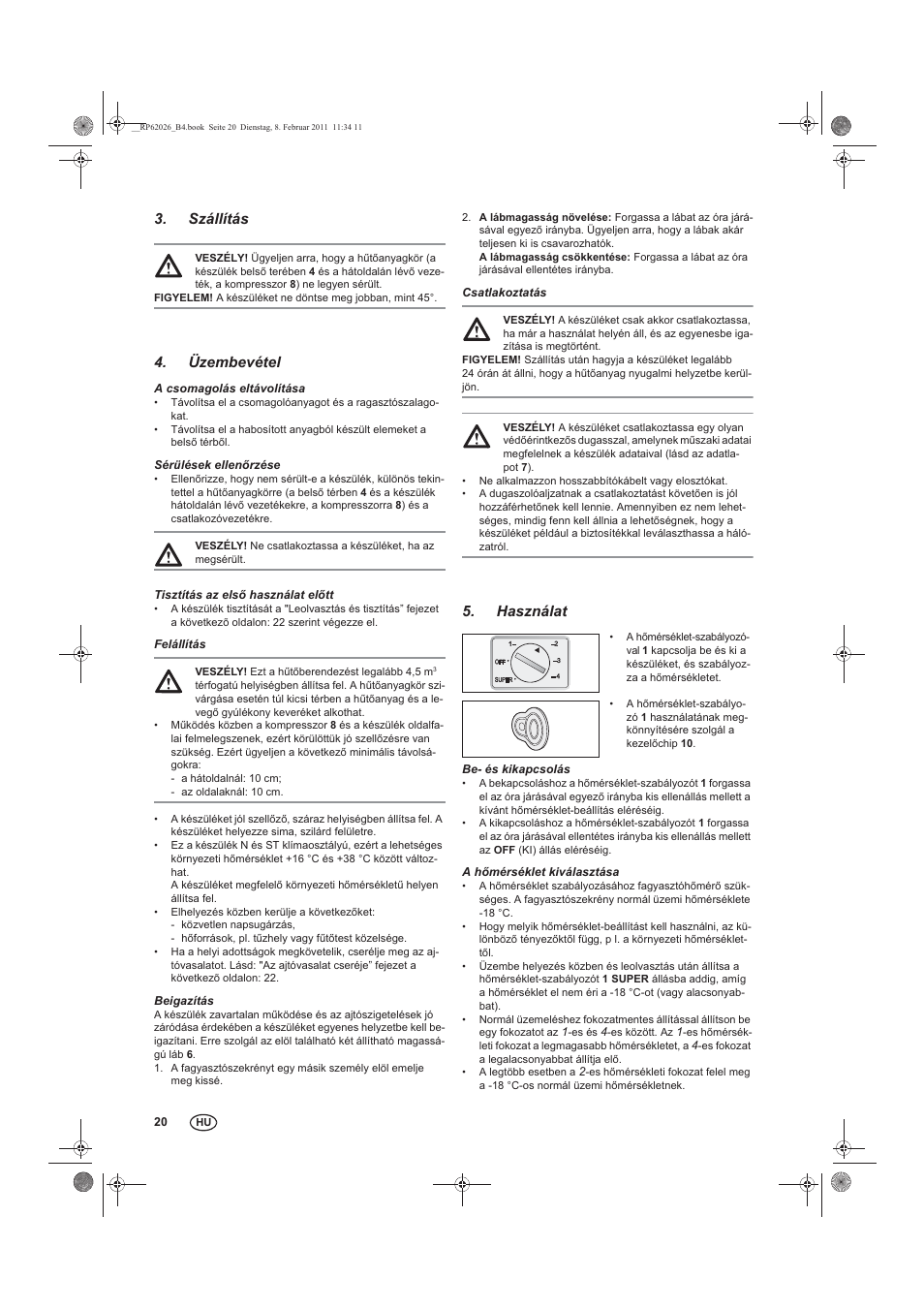 Szállítás, Üzembevétel, Használat | Silvercrest STG 70 B2 User Manual | Page 22 / 62