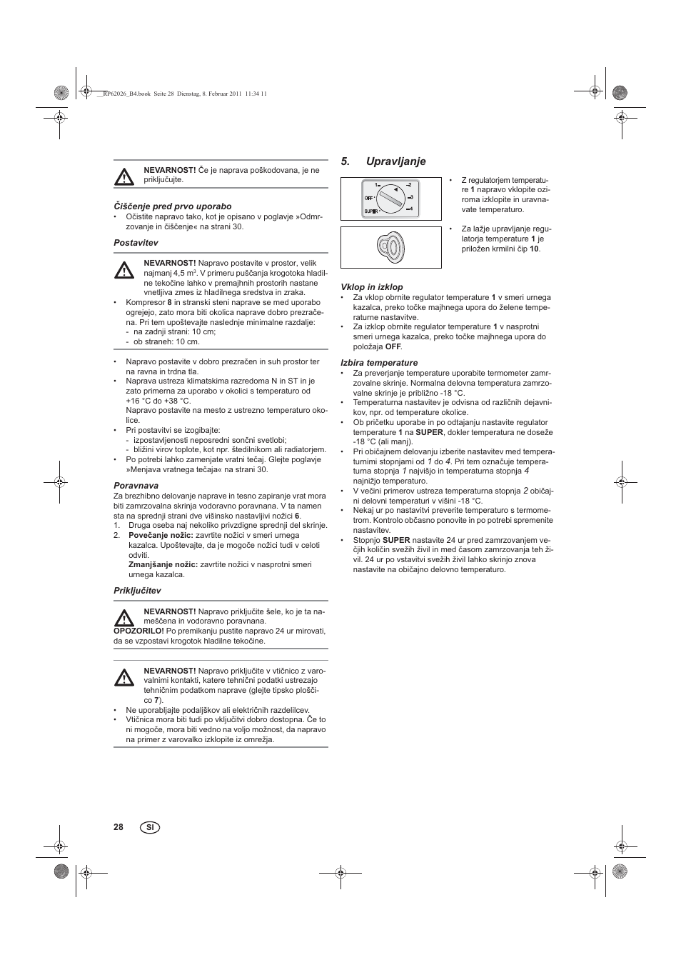 Upravljanje | Silvercrest STG 70 B2 User Manual | Page 30 / 62