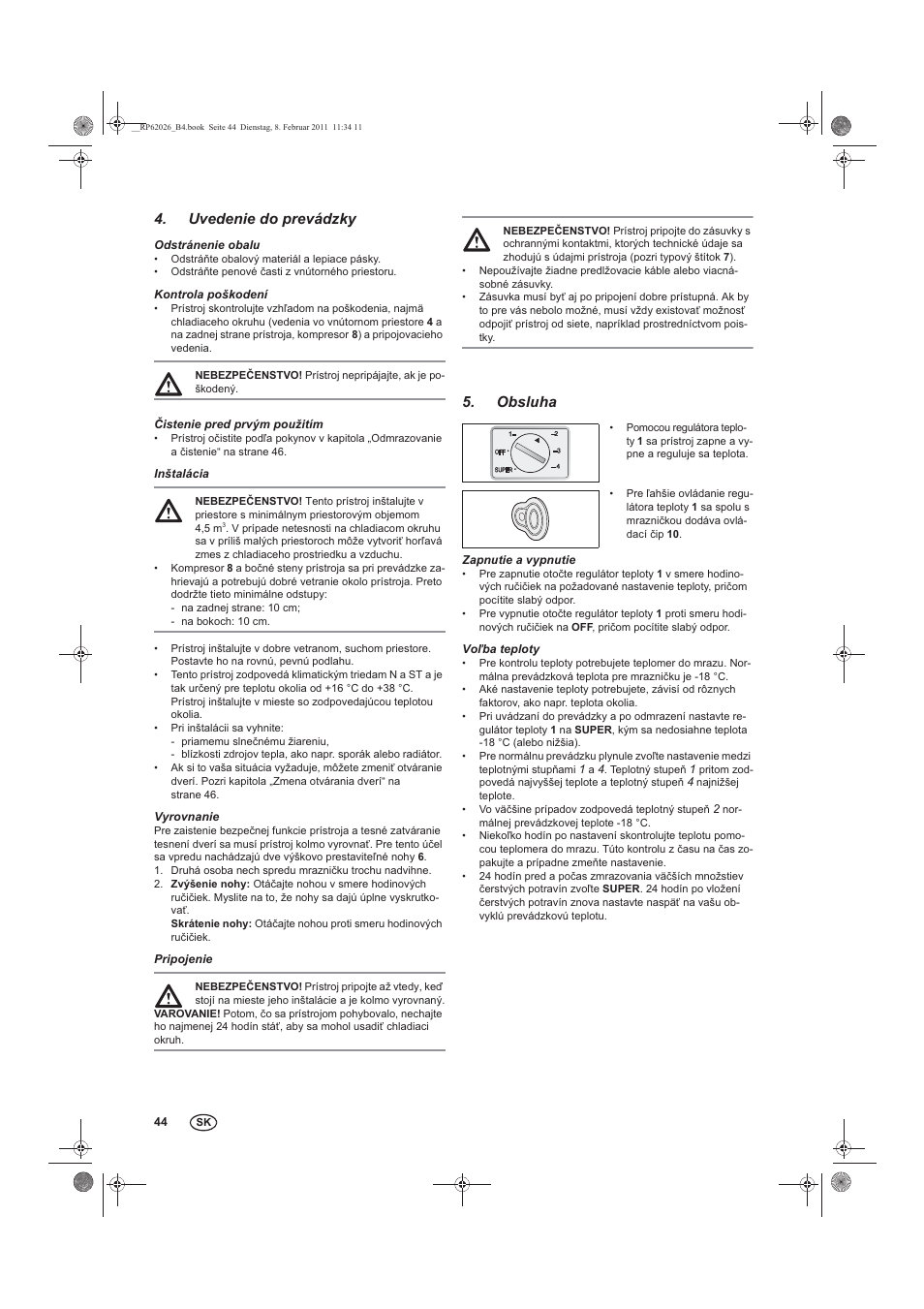 Uvedenie do prevádzky, Obsluha | Silvercrest STG 70 B2 User Manual | Page 46 / 62