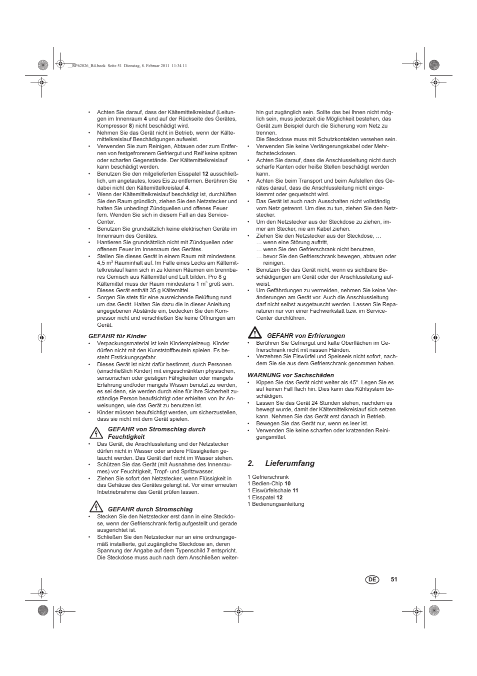 Lieferumfang | Silvercrest STG 70 B2 User Manual | Page 53 / 62