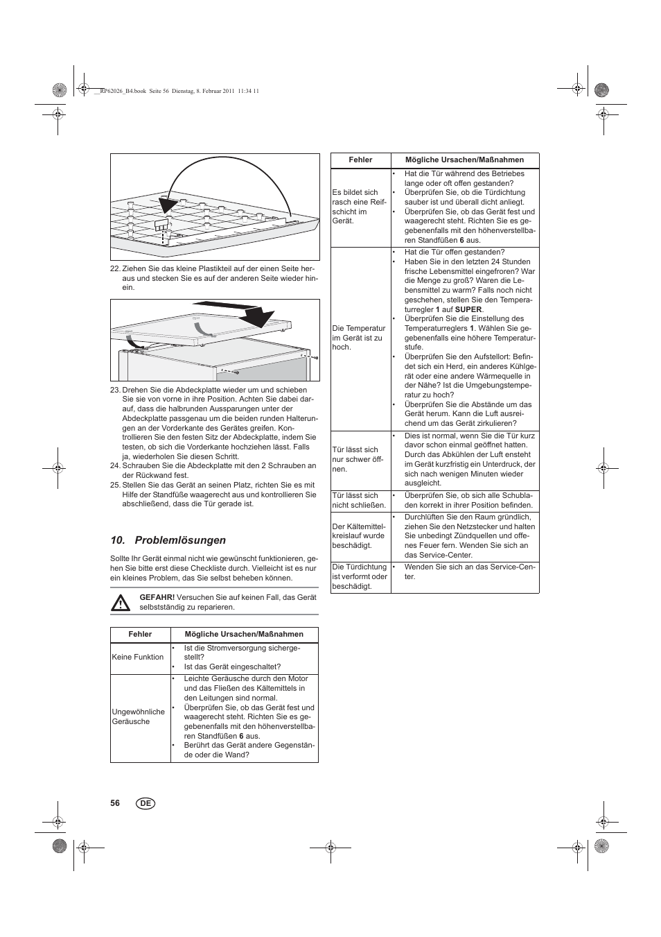 Problemlösungen | Silvercrest STG 70 B2 User Manual | Page 58 / 62