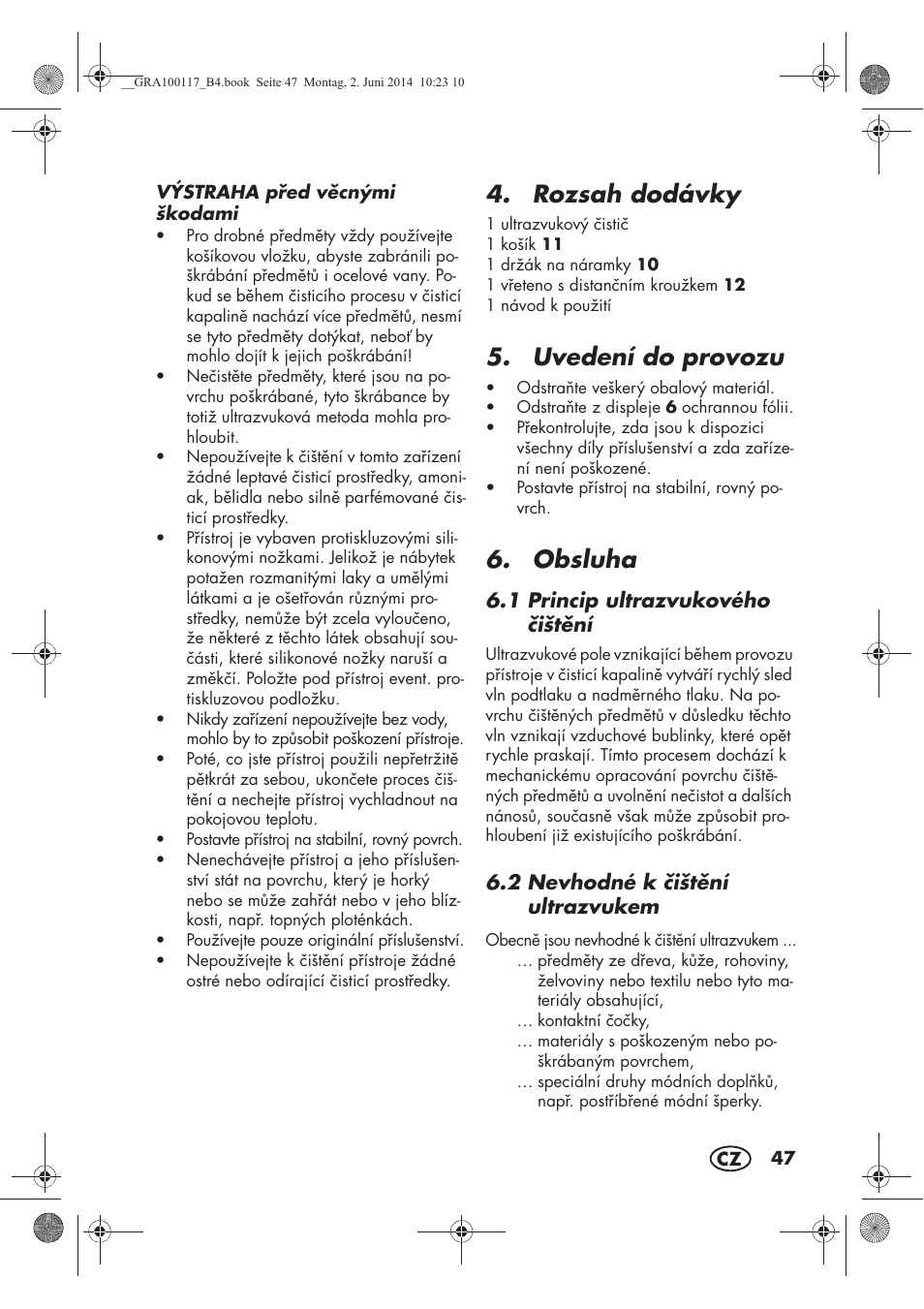 Rozsah dodávky, Uvedení do provozu, Obsluha | Silvercrest SUR 46 B1 User Manual | Page 49 / 78