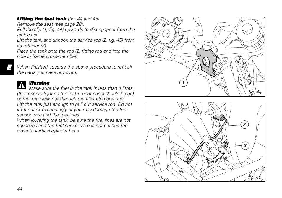 Ducati MOTORHOLDING 800SPORT User Manual | Page 44 / 84