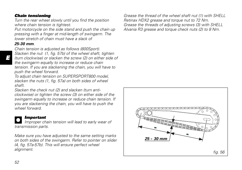 Ducati MOTORHOLDING 800SPORT User Manual | Page 52 / 84