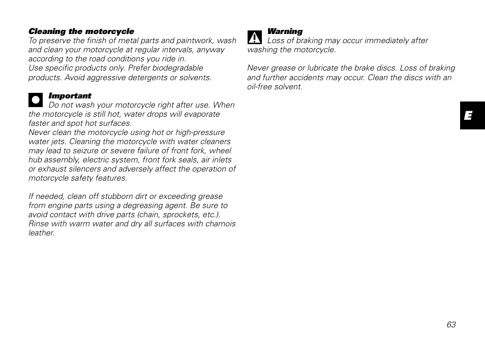 Ducati MOTORHOLDING 800SPORT User Manual | Page 63 / 84