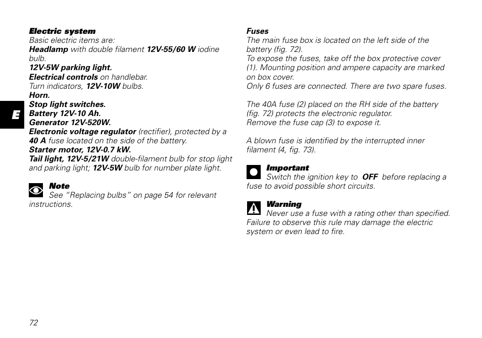 Ducati MOTORHOLDING 800SPORT User Manual | Page 72 / 84