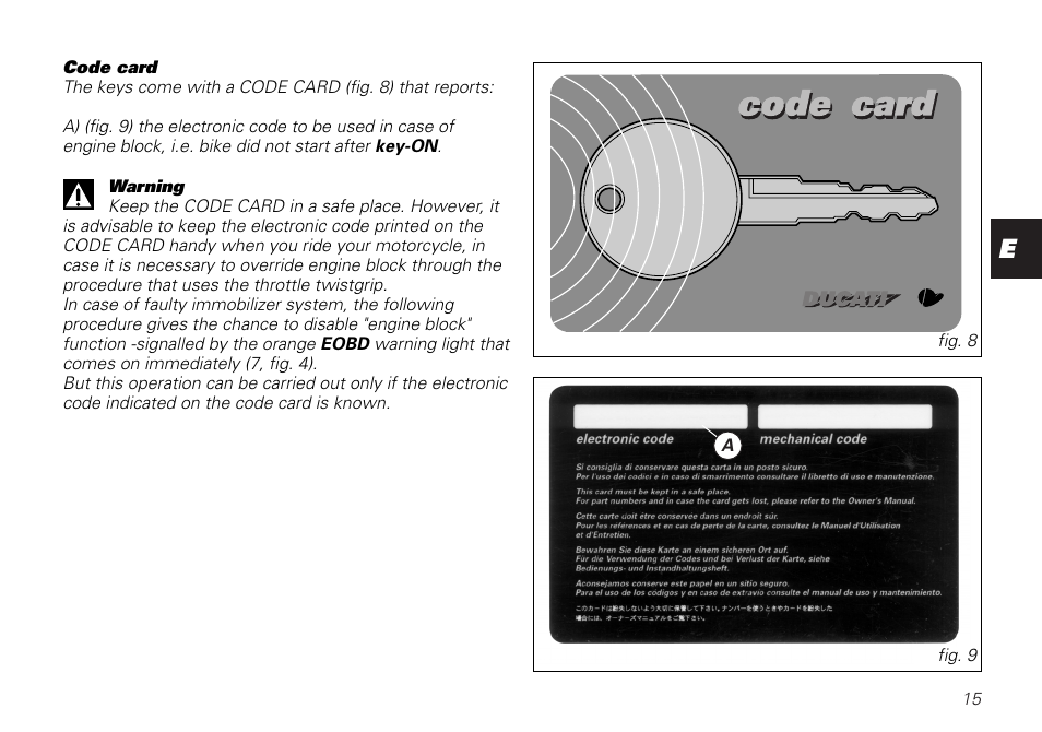 Ducati MONSTER 620 User Manual | Page 15 / 84