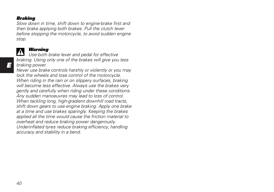 Ducati MONSTER 620 User Manual | Page 40 / 84