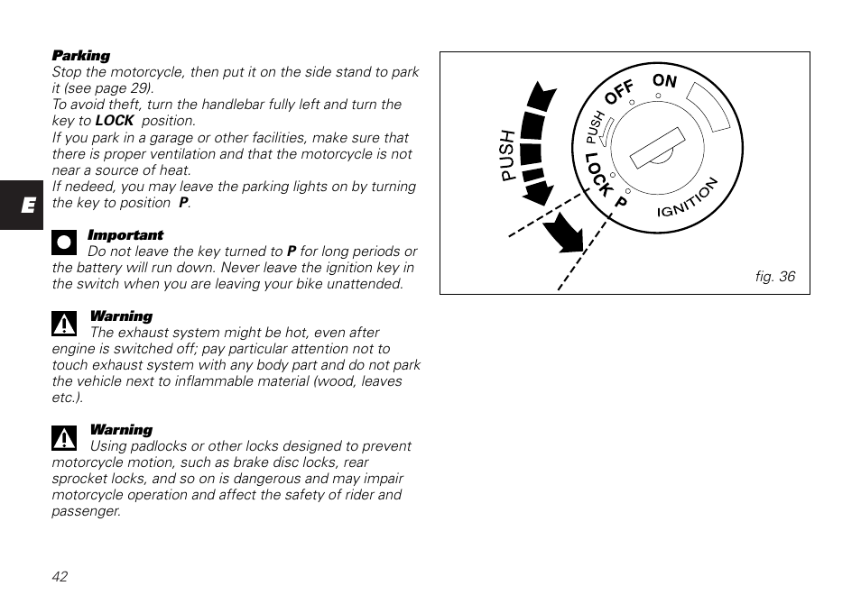 Ducati MONSTER 620 User Manual | Page 42 / 84