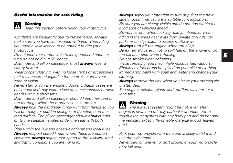 Ducati MONSTER 620 User Manual | Page 7 / 84