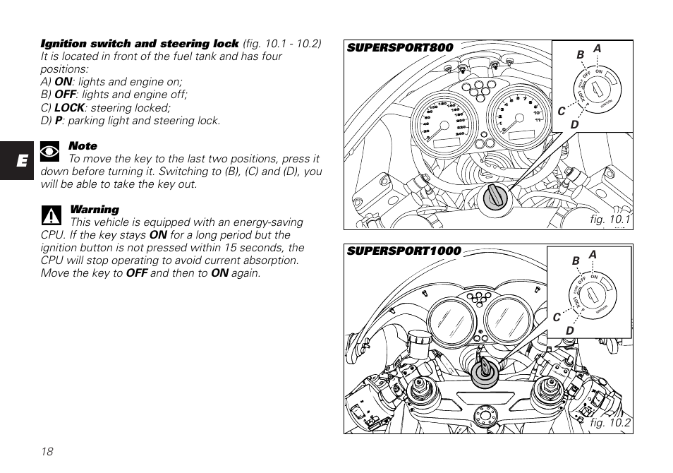 Ab c d fig. 10.2 | Ducati SUPERSPORT 800 User Manual | Page 18 / 86