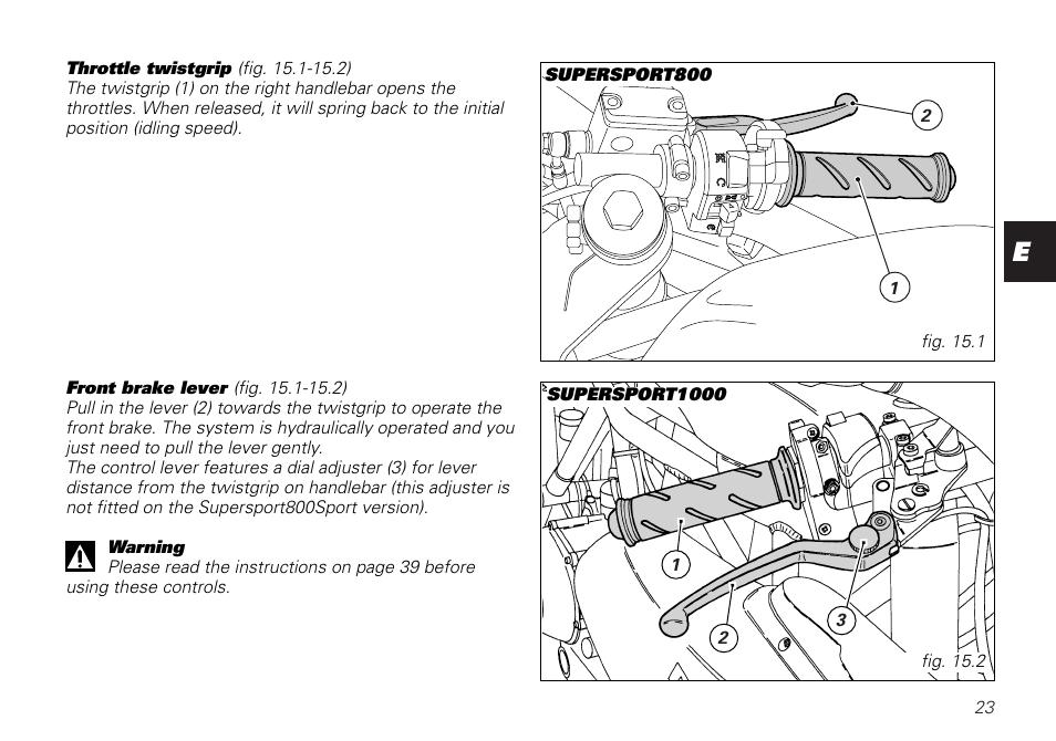 Ducati SUPERSPORT 800 User Manual | Page 23 / 86