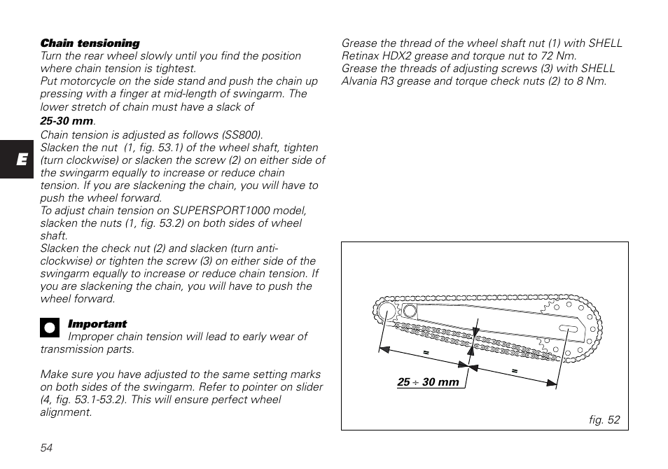 Ducati SUPERSPORT 800 User Manual | Page 54 / 86
