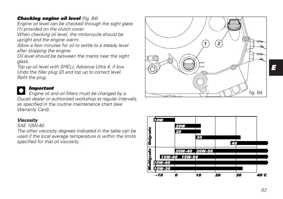 Ducati SUPERSPORT 800 User Manual | Page 63 / 86