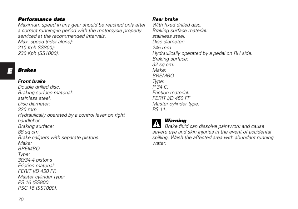 Ducati SUPERSPORT 800 User Manual | Page 70 / 86