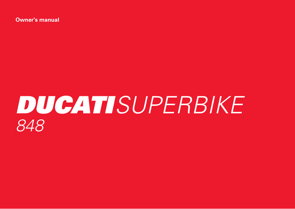 Ducati 848 User Manual | 122 pages