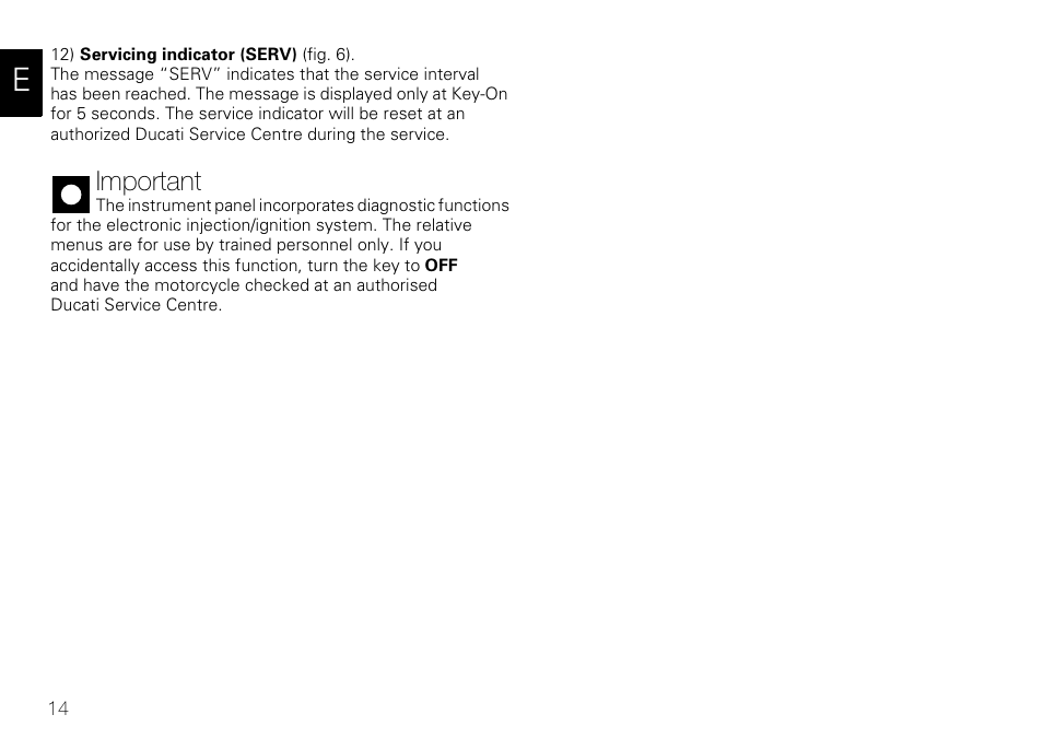 Important | Ducati 848 User Manual | Page 15 / 122