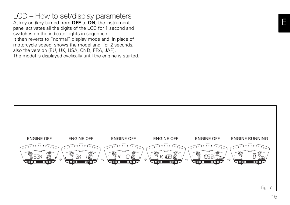 Lcd – how to set/display parameters | Ducati 848 User Manual | Page 16 / 122