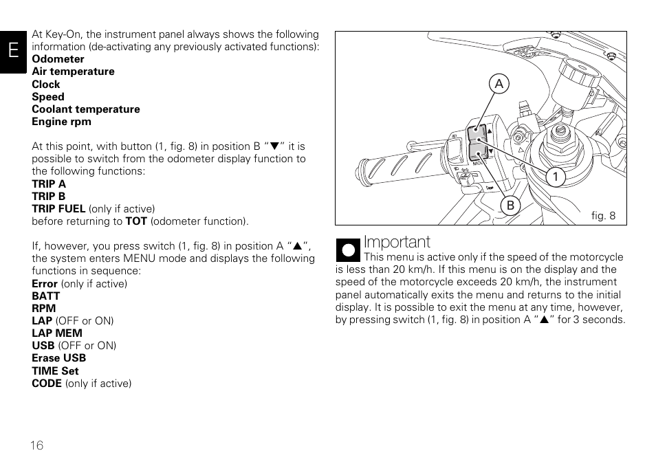 Important | Ducati 848 User Manual | Page 17 / 122