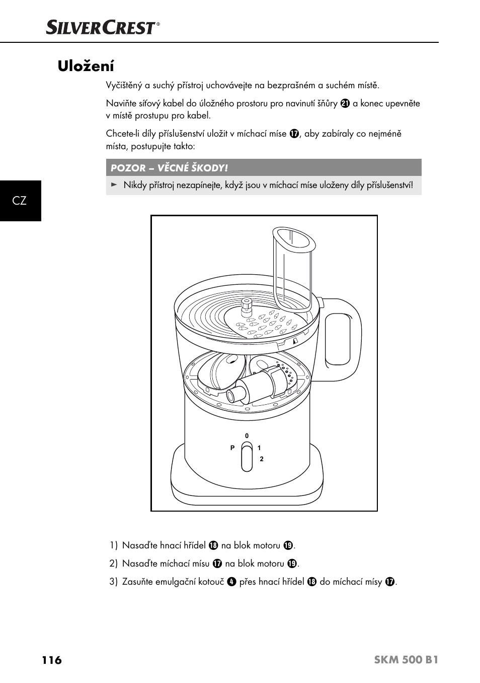 Uložení | Silvercrest SKM 500 B1 User Manual | Page 119 / 193