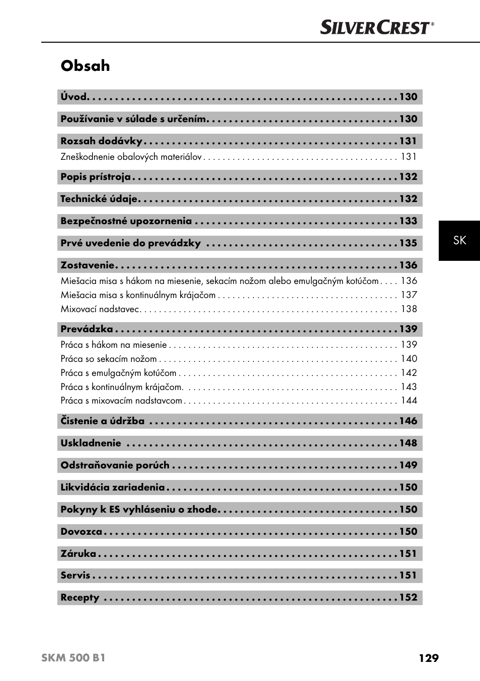 Silvercrest SKM 500 B1 User Manual | Page 132 / 193