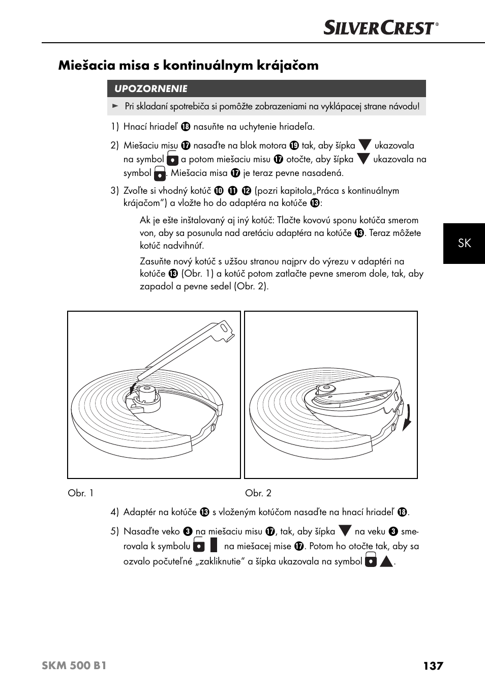 Miešacia misa s kontinuálnym krájačom | Silvercrest SKM 500 B1 User Manual | Page 140 / 193