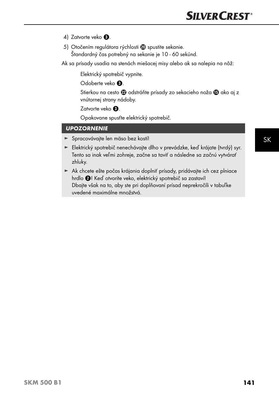 Silvercrest SKM 500 B1 User Manual | Page 144 / 193