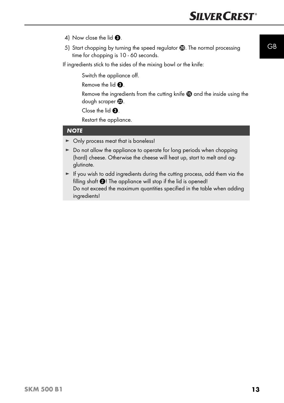 Silvercrest SKM 500 B1 User Manual | Page 16 / 193