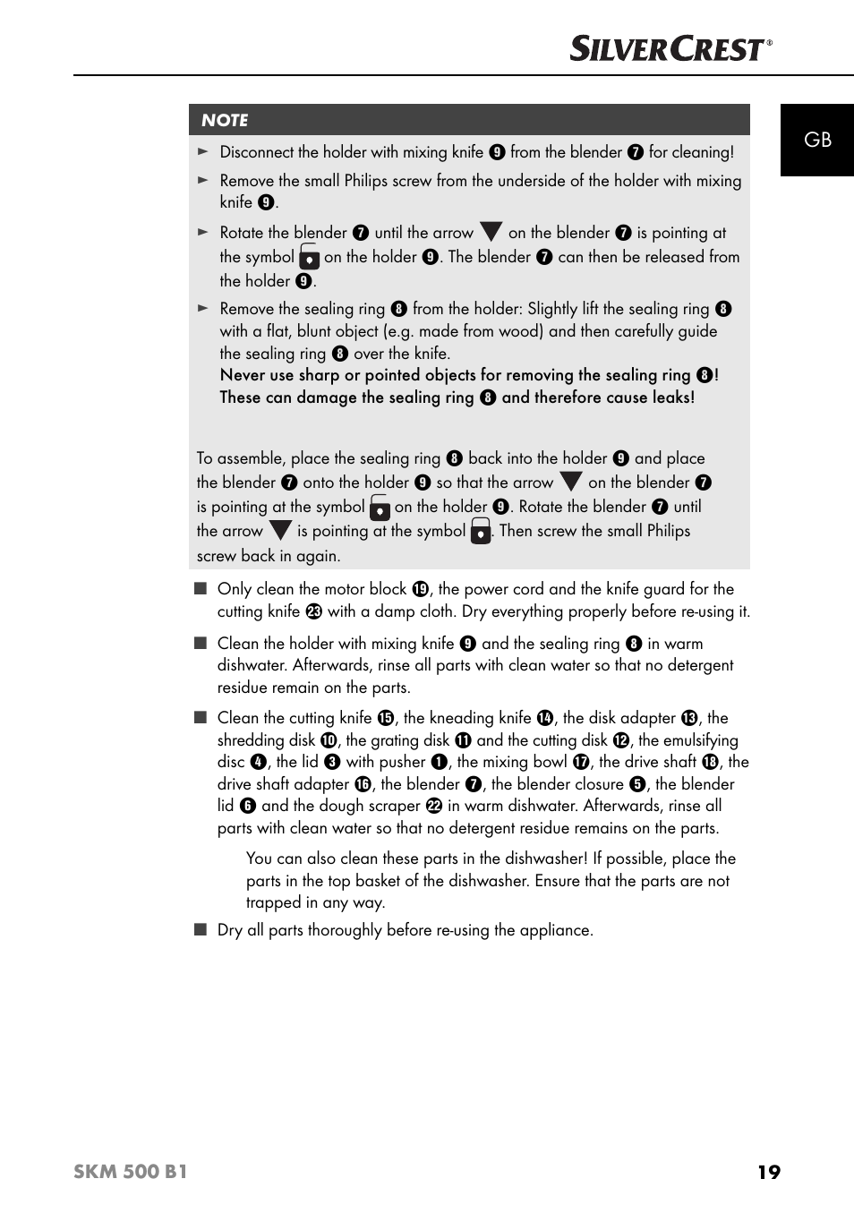 Silvercrest SKM 500 B1 User Manual | Page 22 / 193