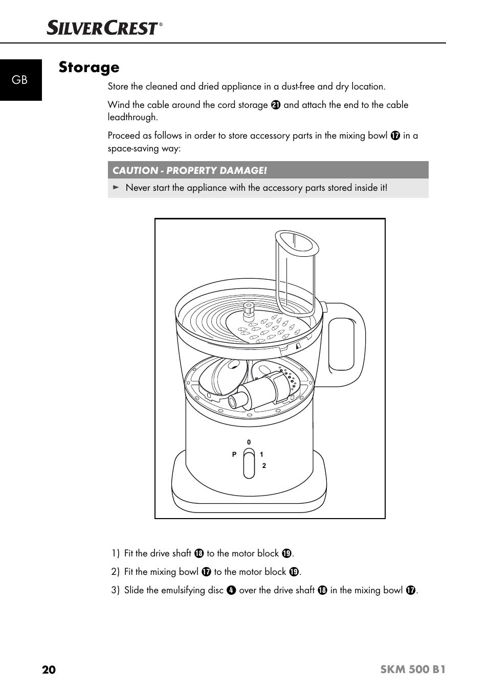 Storage | Silvercrest SKM 500 B1 User Manual | Page 23 / 193