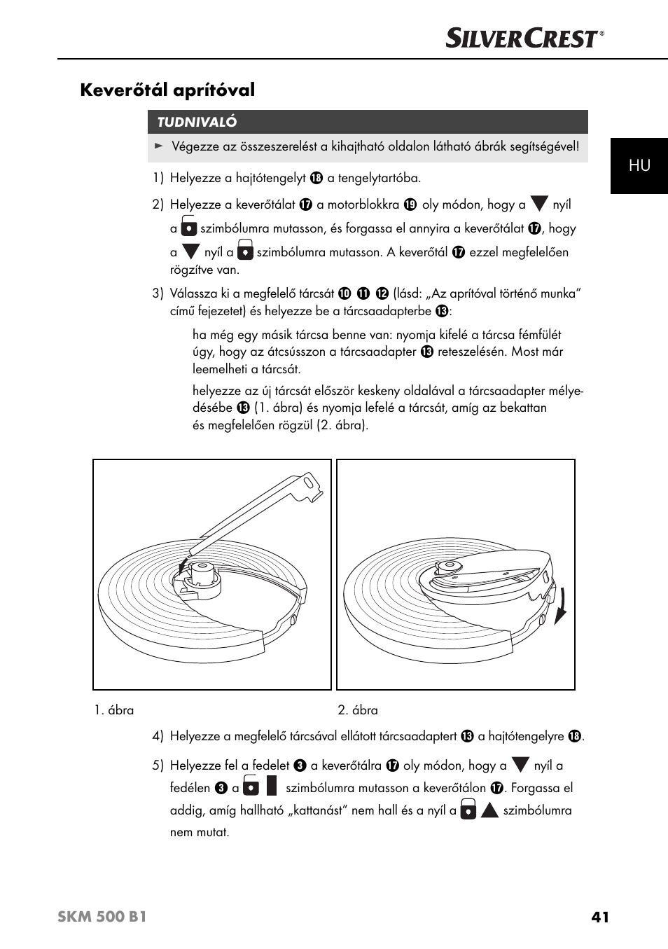 Keverőtál aprítóval | Silvercrest SKM 500 B1 User Manual | Page 44 / 193