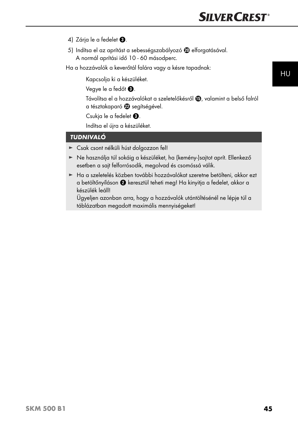 Silvercrest SKM 500 B1 User Manual | Page 48 / 193