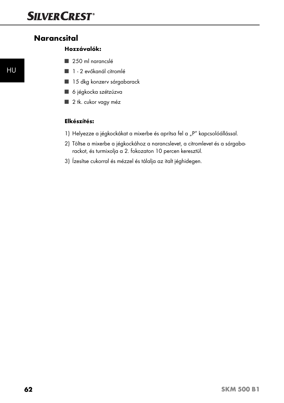 Narancsital | Silvercrest SKM 500 B1 User Manual | Page 65 / 193